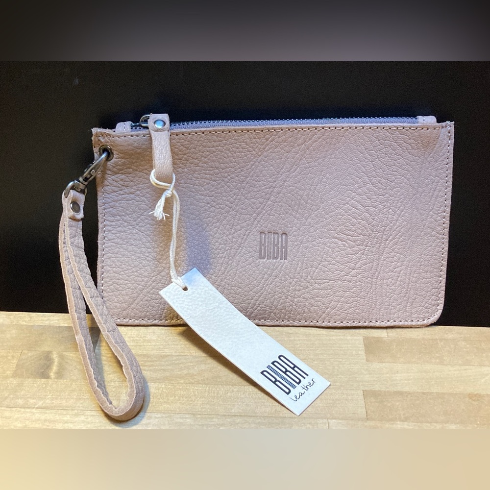 Biba Spanish Leather Zip Clutch